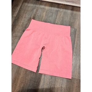 NVGTN Womens Pink Seamless Shorts High Waisted Athletic Gym Shorts Size M